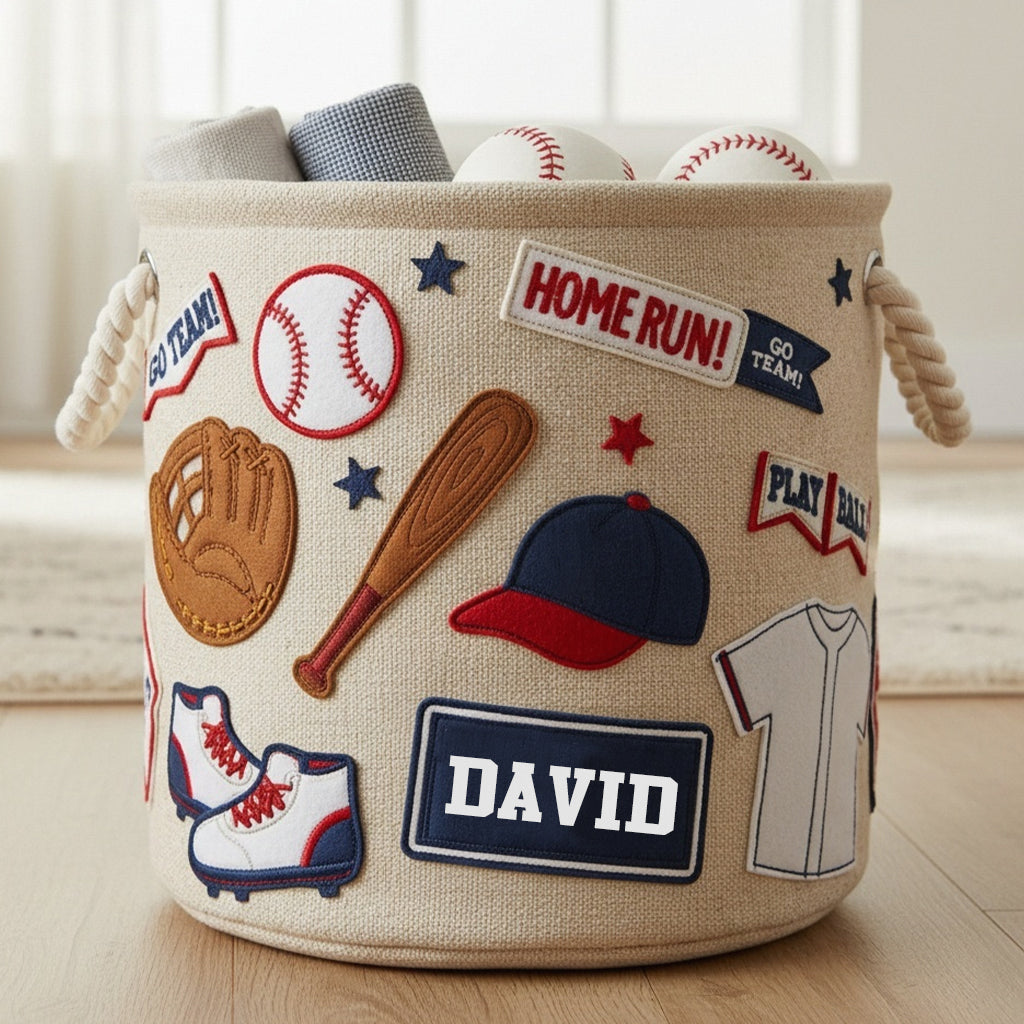 Love Baseball - Personalized Baseball Storage Basket
