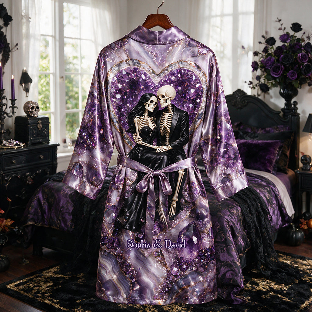 Till Death Do Us Part - Personalized Couple Satin Robe