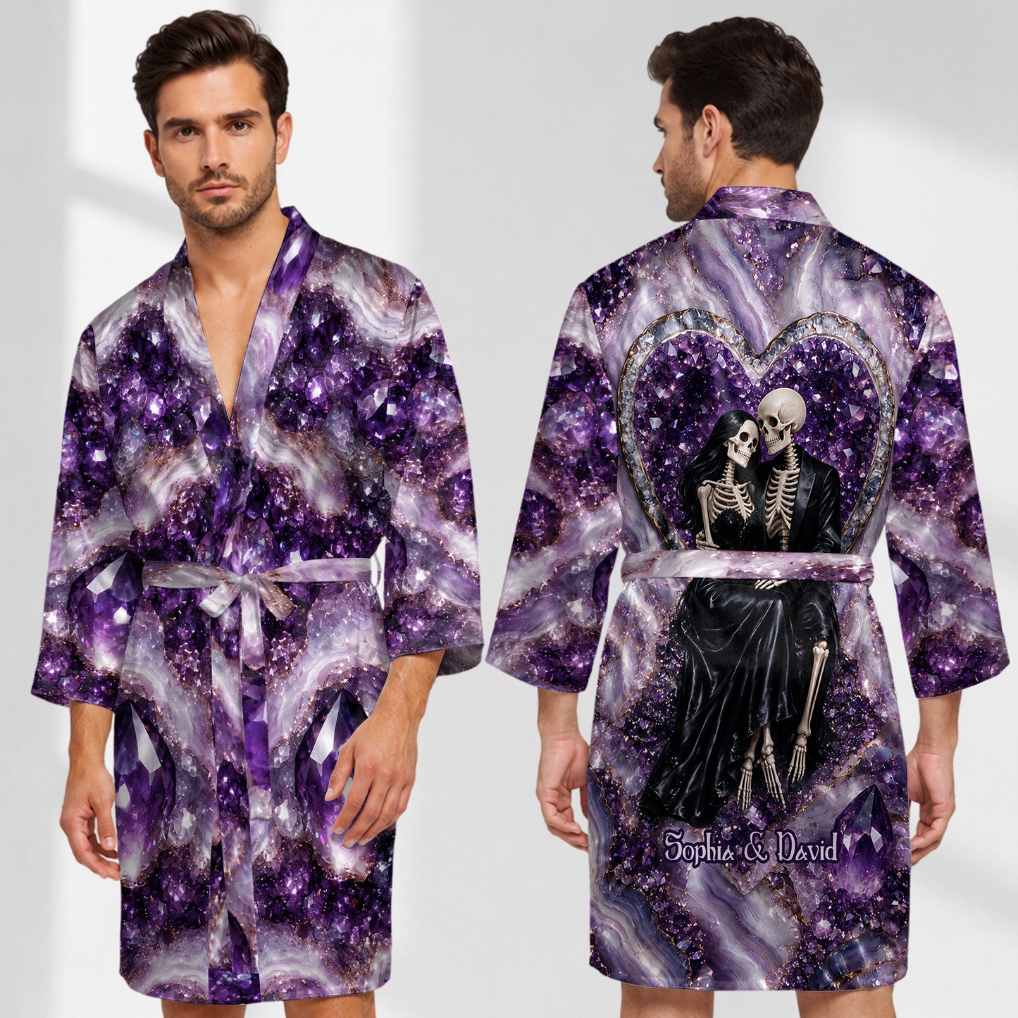 Till Death Do Us Part - Personalized Couple Satin Robe
