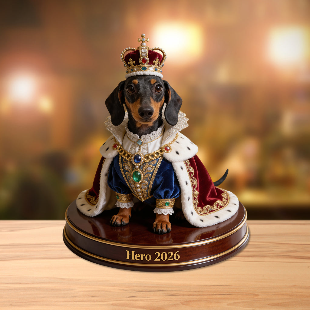 Personalisierte Acrylplakette für Hundeliebhaber - Royal Style aus Fotos
