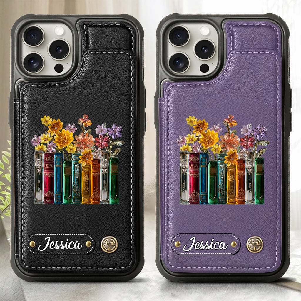 Books And Flowers - Personalized Book Wallet Phone Case