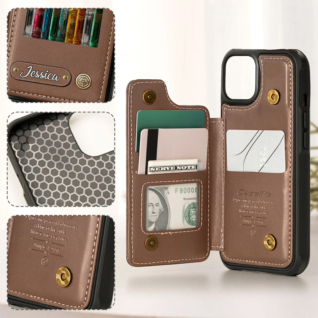 Books And Flowers - Personalized Book Wallet Phone Case