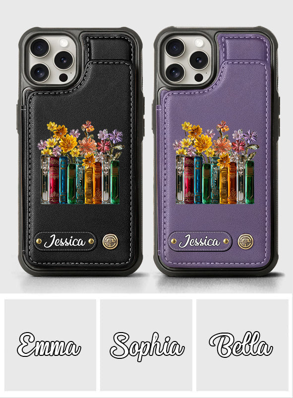 Books And Flowers - Personalized Book Wallet Phone Case