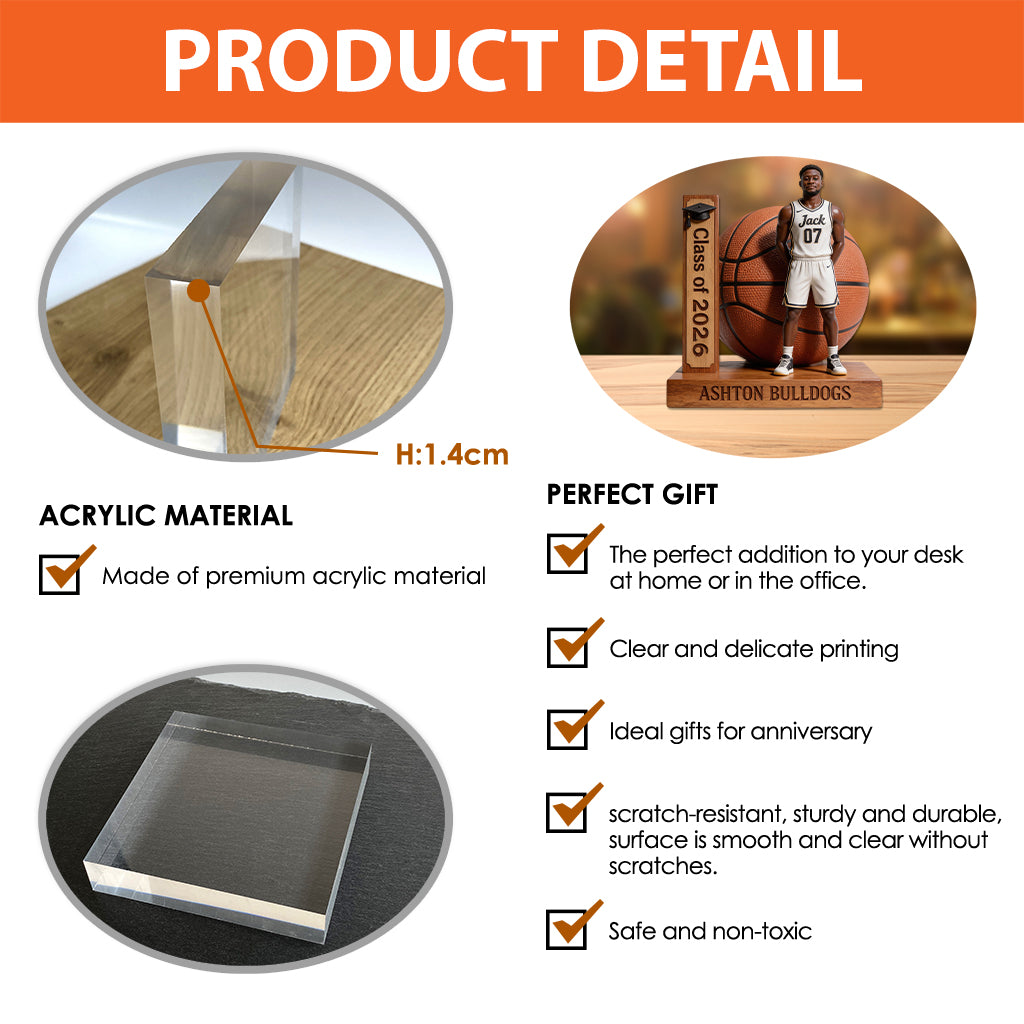 Geschenk für den Abschlussjahrgang 2026 – Personalisierte, individuell geformte Acrylplakette zur Abschlussfeier