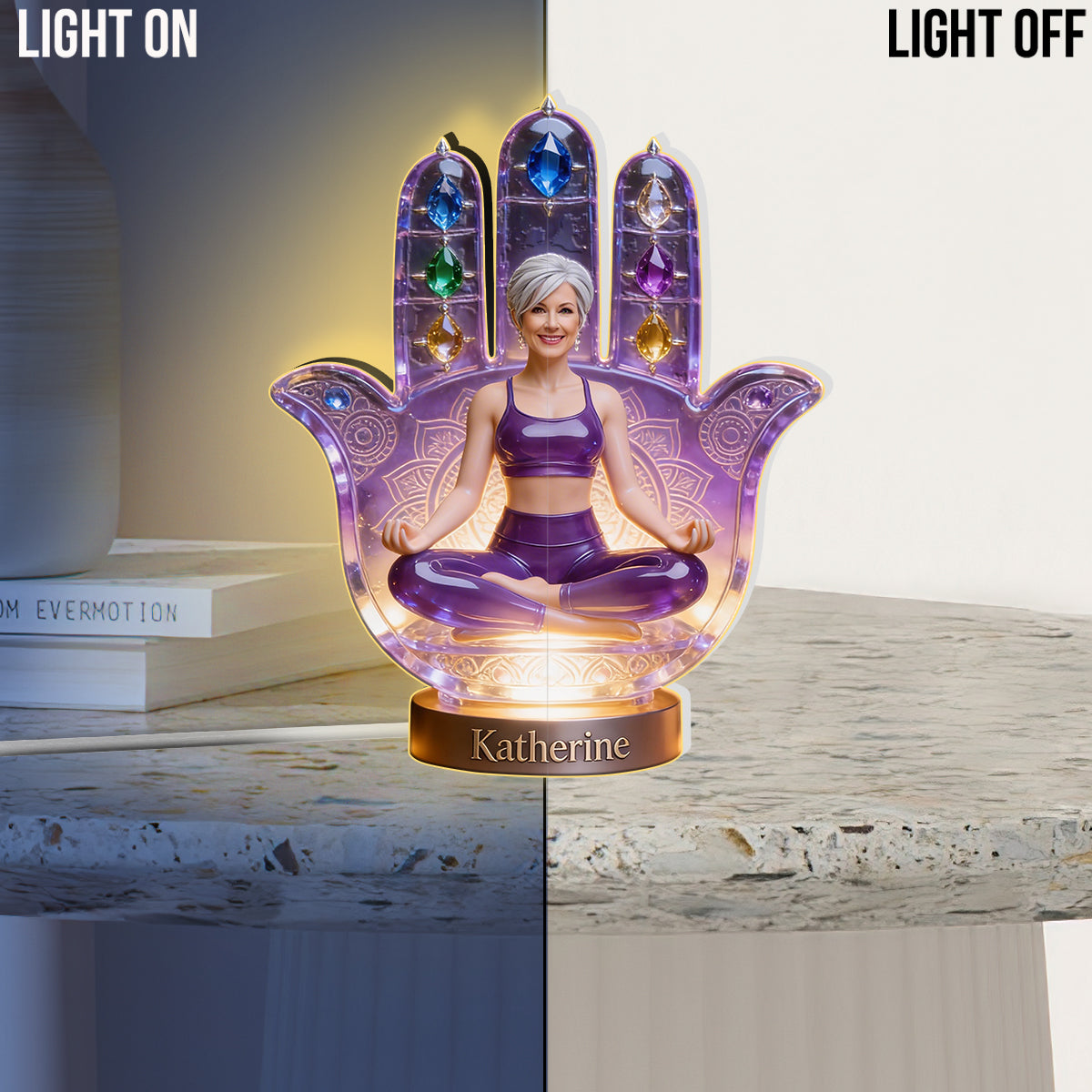 Custom Any Photo Namaste - Personalized Yoga Acrylic LED Night Light