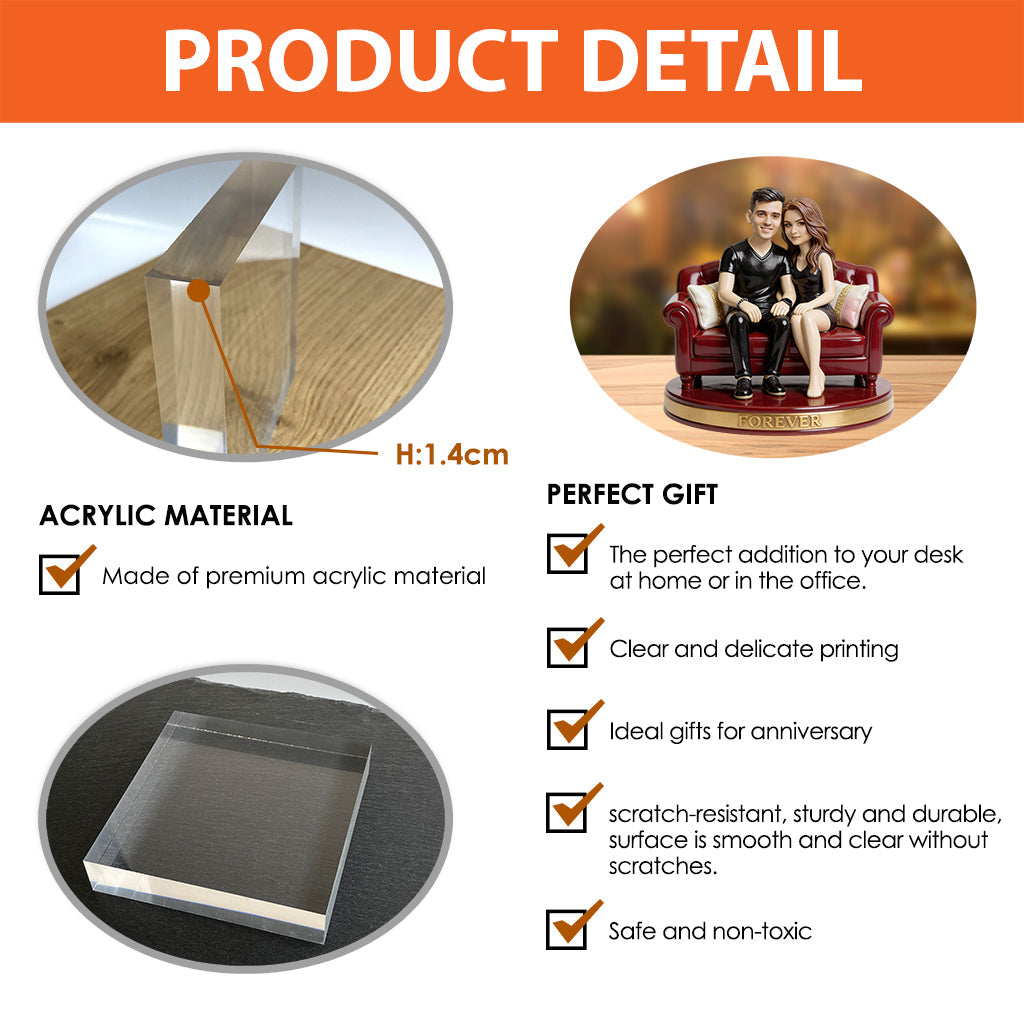 You And Me - Personalized Couple Custom Shaped Acrylic Plaque