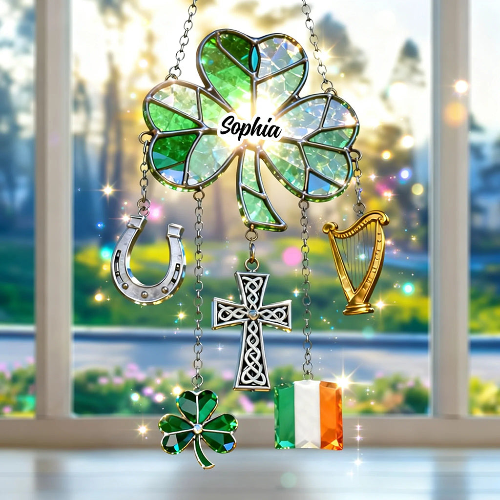 Glücklicher St. Patrick's Day – Personalisierter irischer Fensterhänger mit individuellen Anhängern