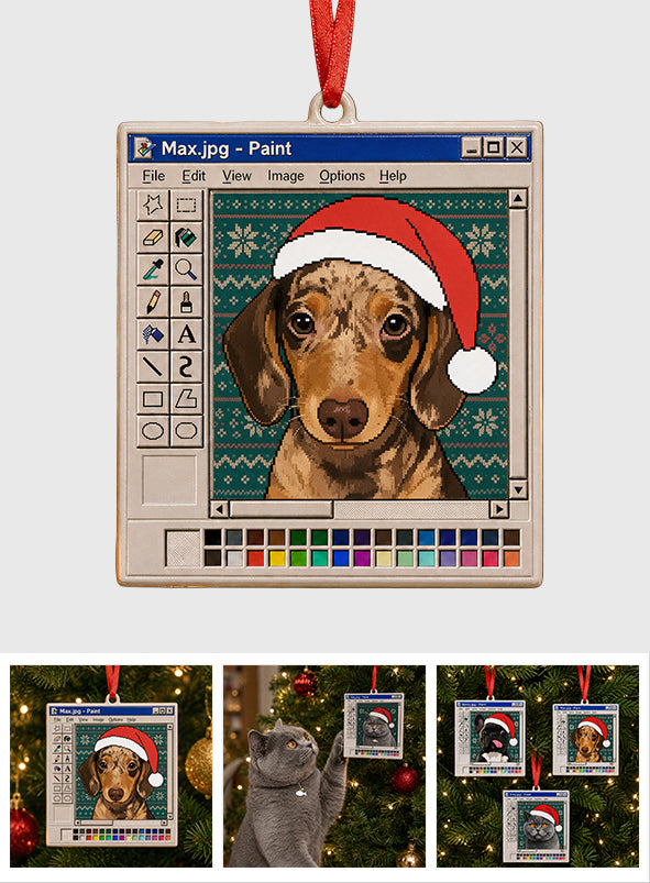 Paint Pet Dog Cat Lover Retro - Personalized Dog Ornament