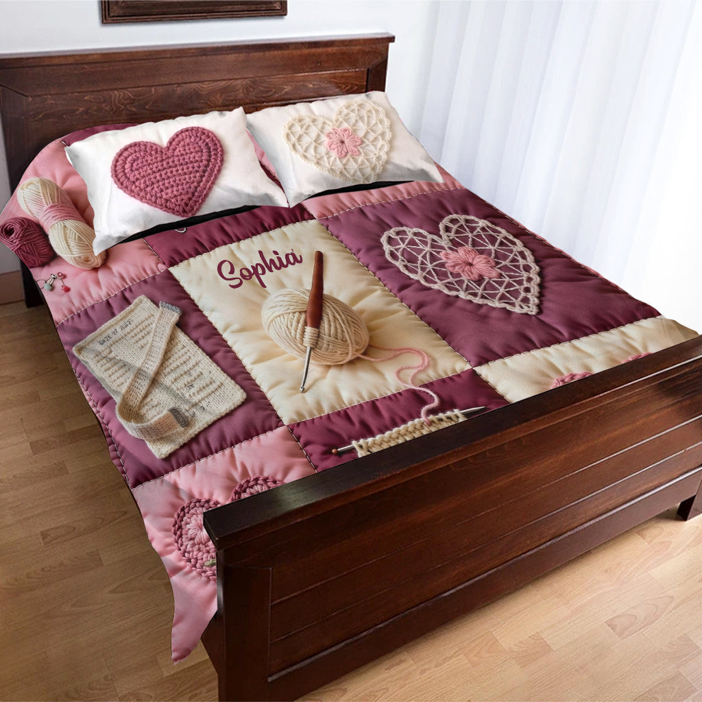 Crochet Heart - Personalized Crocheting Bedding Set