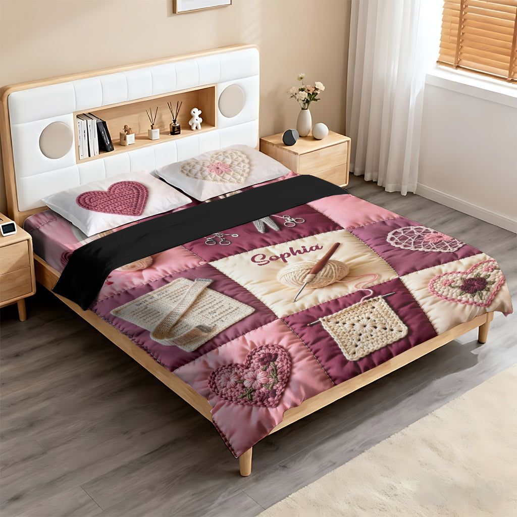 Crochet Heart - Personalized Crocheting Bedding Set