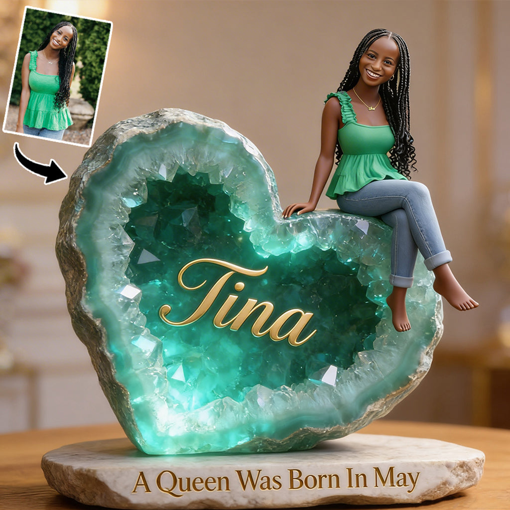 Any Photo Birthstone Queen - Personalized Birth Stone Custom Shaped Acrylic Plaque