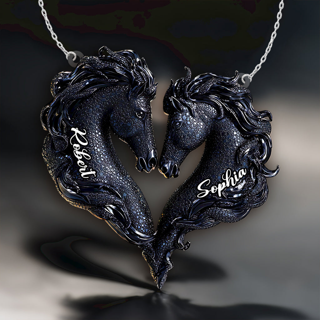 You & Me We Got This - Personalized Horse Custom Shaped Pendant Necklace