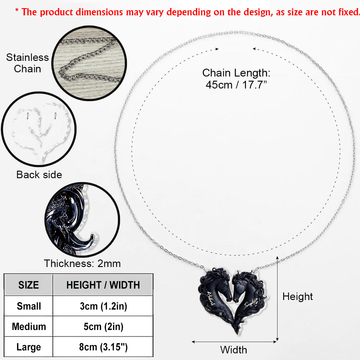 You & Me We Got This - Personalized Horse Custom Shaped Pendant Necklace