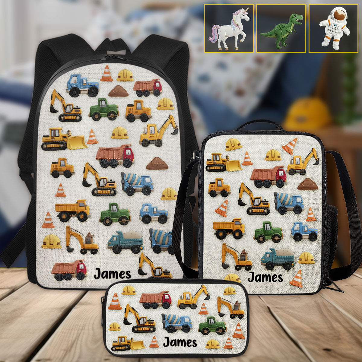 Unique Gifts For Children - Personalized Kid Backpack Lunch Bag Pencil Case Set