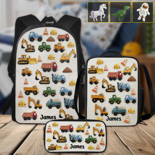 Unique Gifts For Children - Personalized Kid Backpack Lunch Bag Pencil Case Set