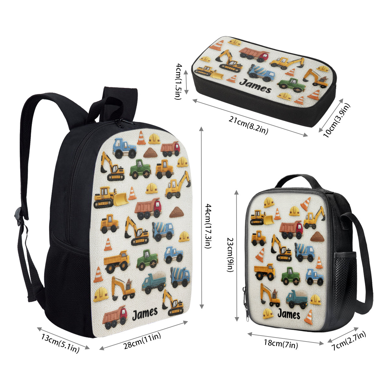 Unique Gifts For Children - Personalized Kid Backpack Lunch Bag Pencil Case Set