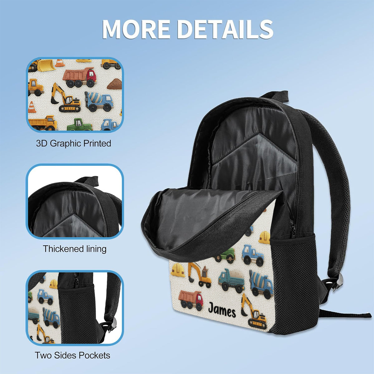 Unique Gifts For Children - Personalized Kid Backpack Lunch Bag Pencil Case Set