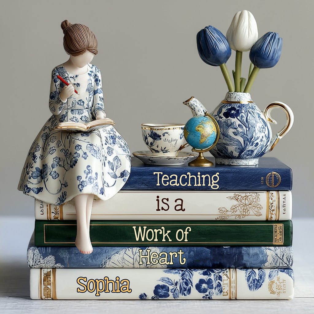 Teaching Is a Work of Heart - Personalized Teacher Custom Shaped Acrylic Plaque