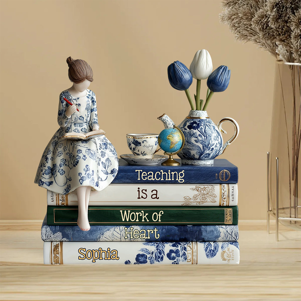 Teaching Is a Work of Heart - Personalized Teacher Custom Shaped Acrylic Plaque