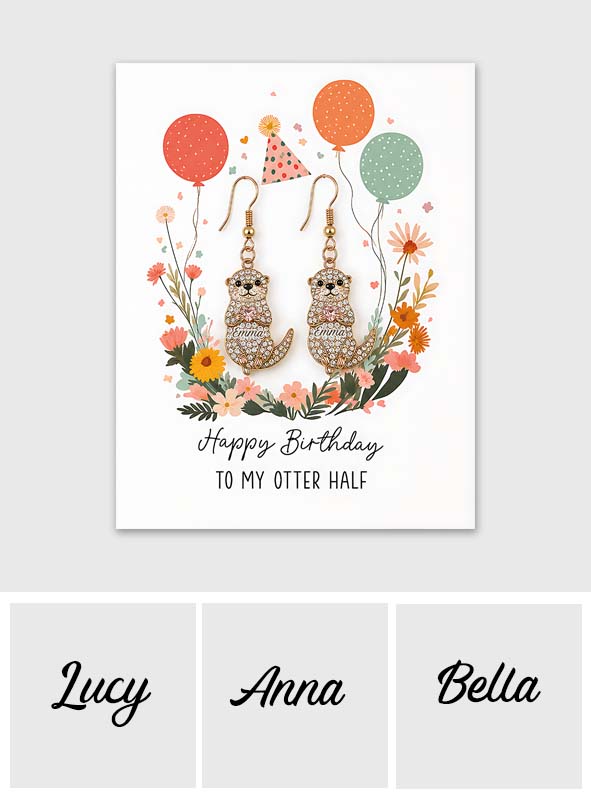 Happy Birthday - Personalized Birthday Earrings With Card