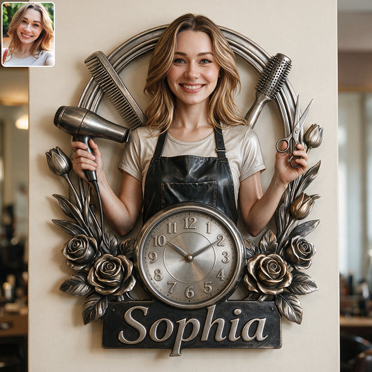 Hairdresser - Personalized Hairdresser Acrylic Wall Clock