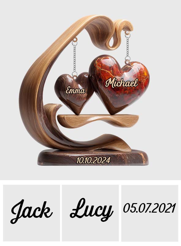 Love Hearts Swing - Personalized Couple Plaque With Charm