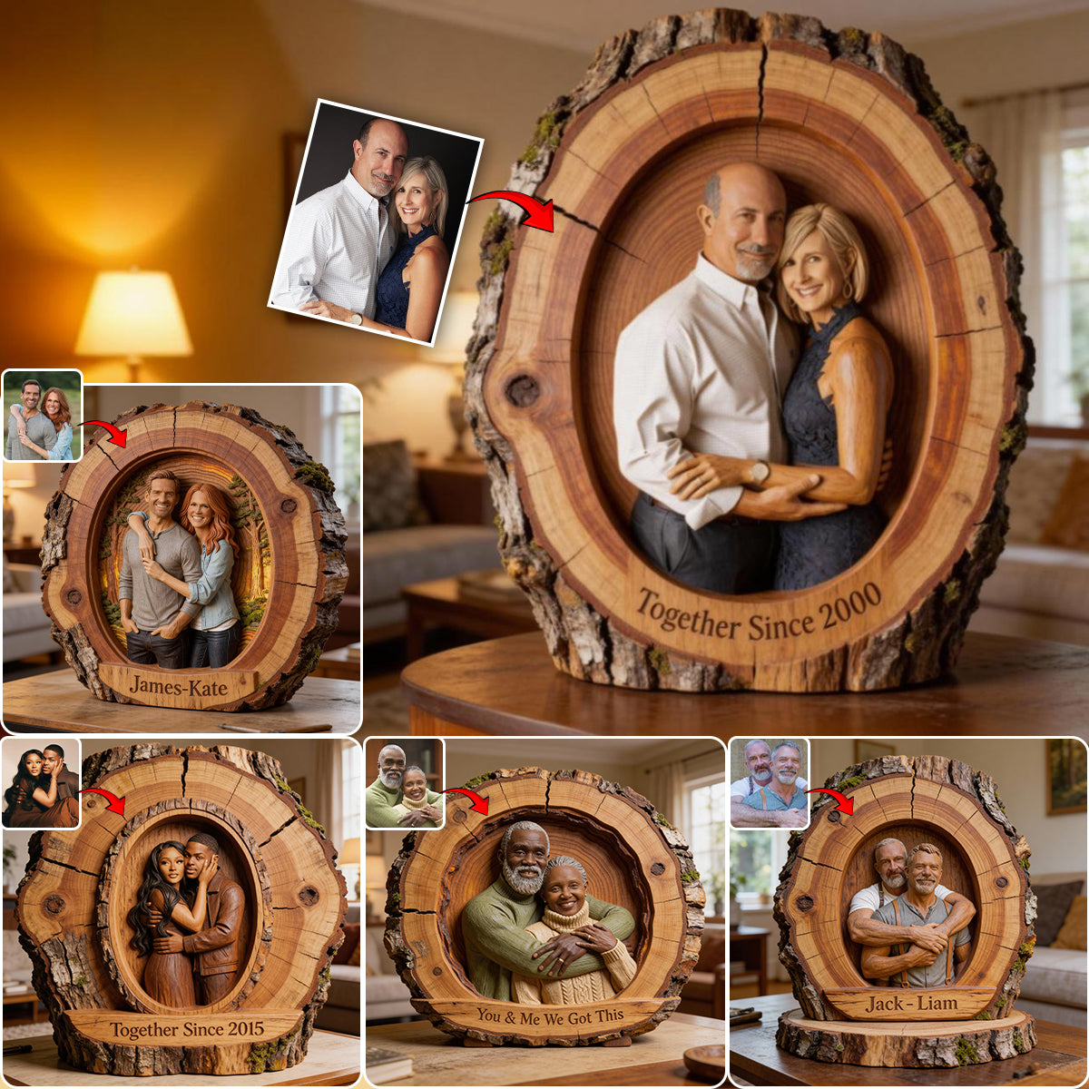 I'm Yours No Returns Or Refunds - Personalized Couple Custom Shaped Wood Plaque