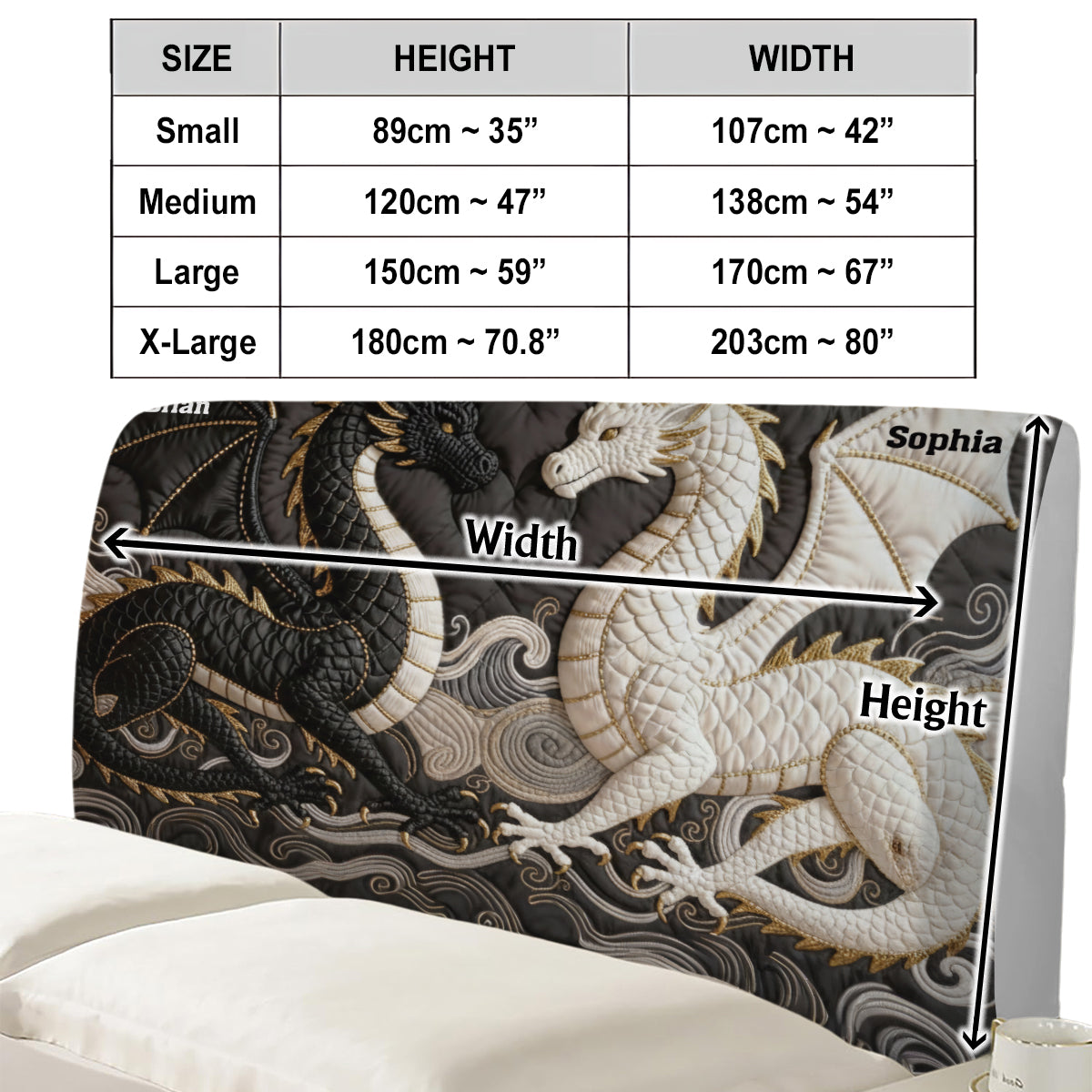You & Me We Got This - Personalized Dragon Headboard Slipcover
