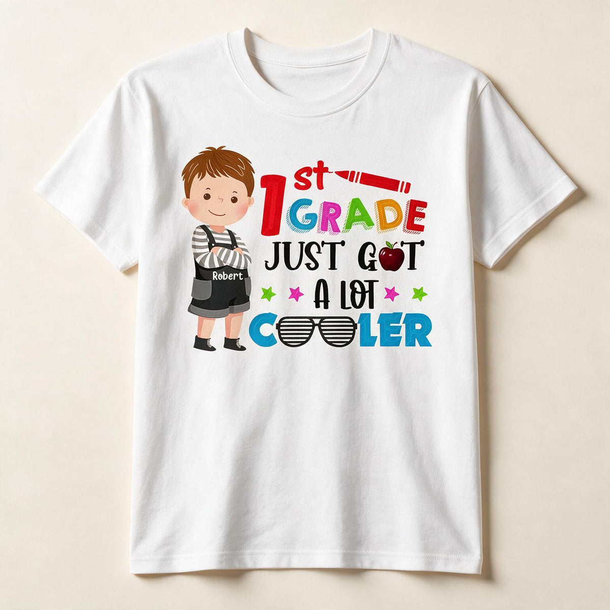 Personalized 1st Grade Kids T-Shirt, Custom Back to School Shirt Gift