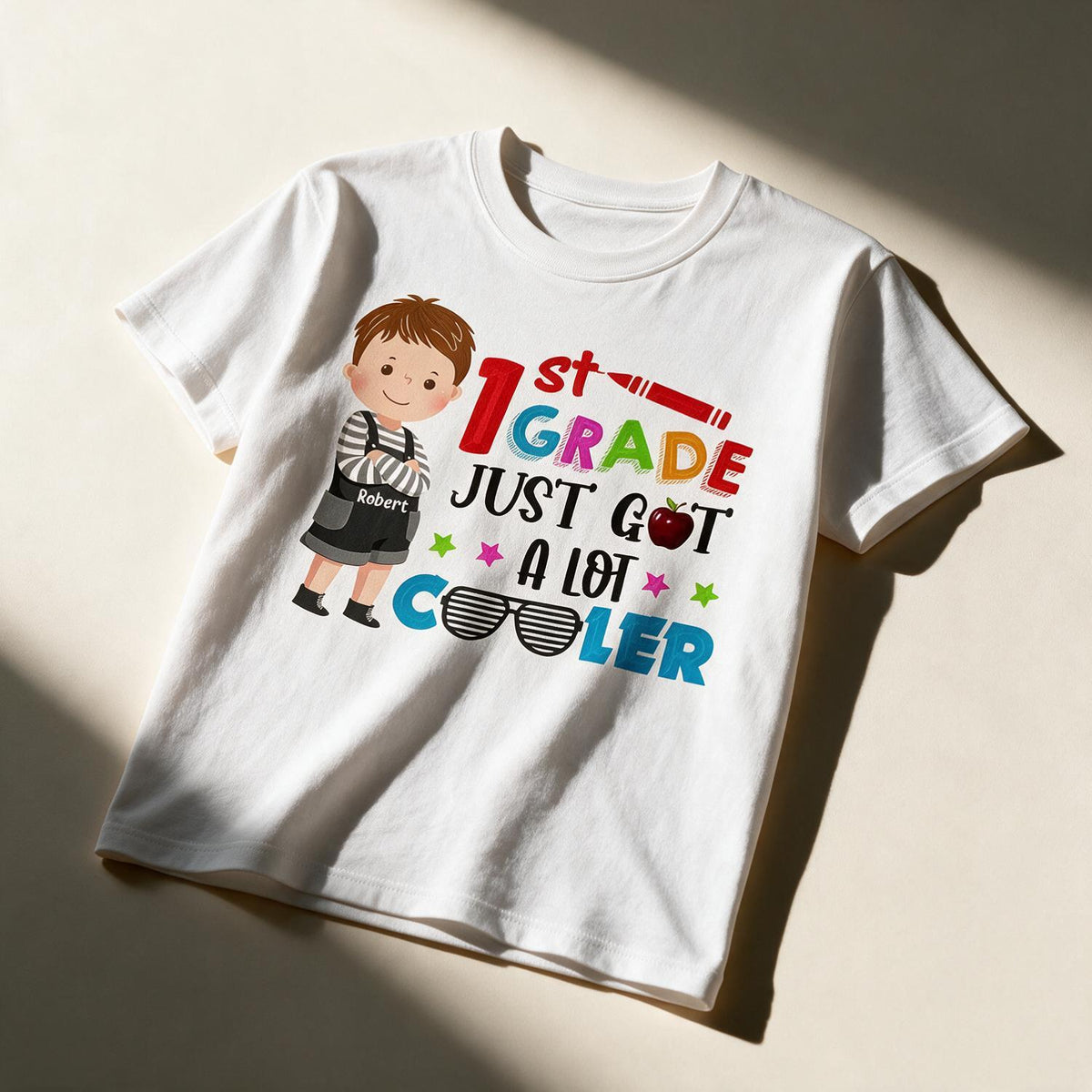 Personalized 1st Grade Kids T-Shirt, Custom Back to School Shirt Gift