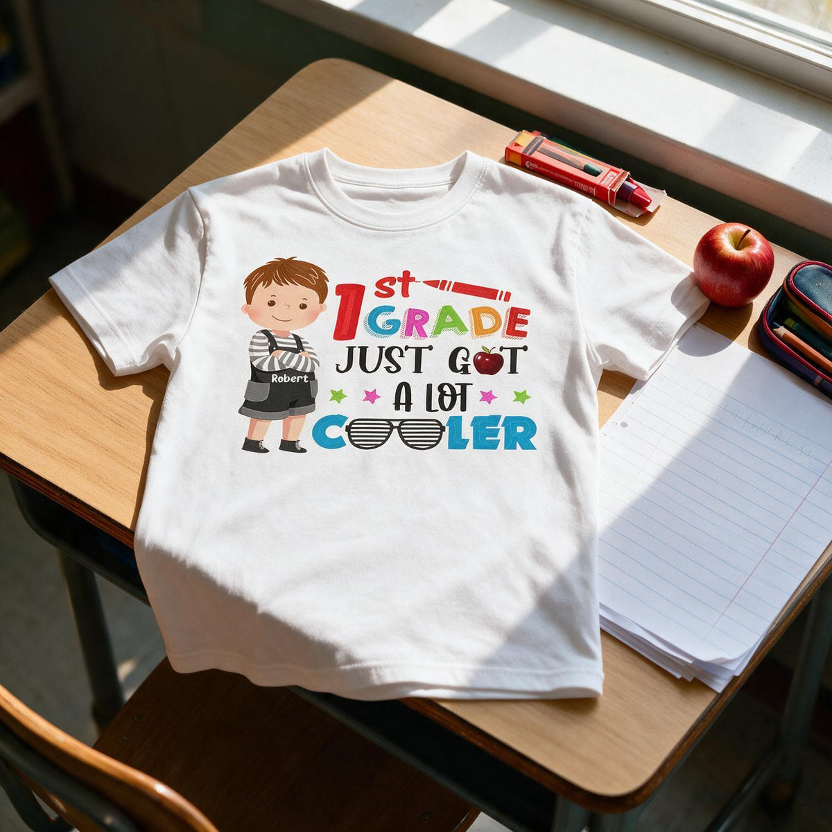 Personalized 1st Grade Kids T-Shirt, Custom Back to School Shirt Gift