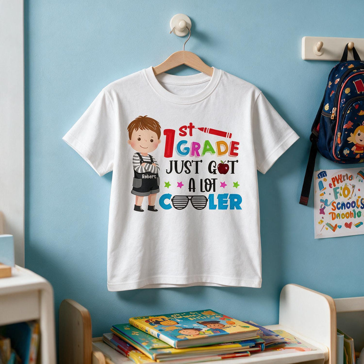 Personalized 1st Grade Kids T-Shirt, Custom Back to School Shirt Gift