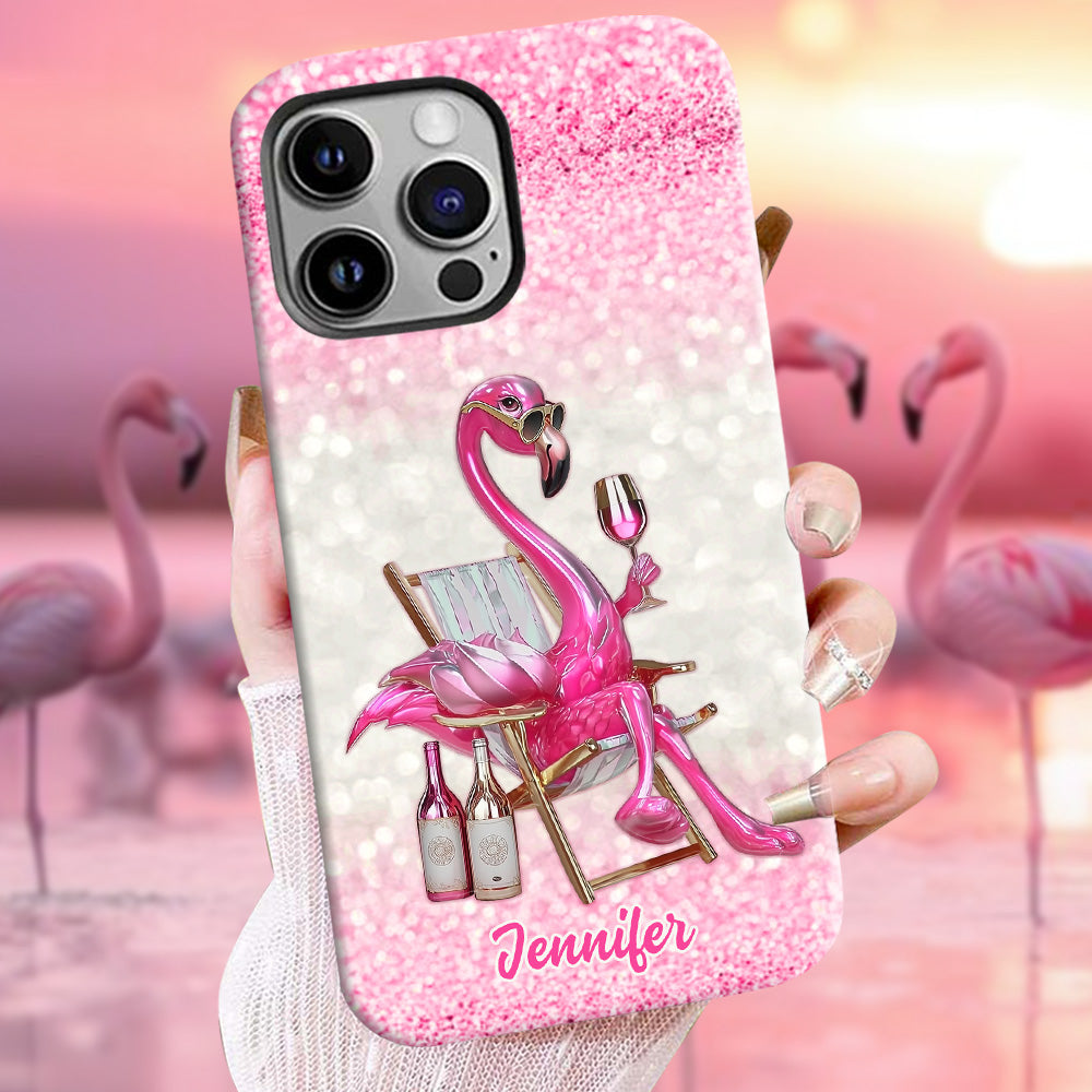 Sei ein Flamingo im Taubenschwarm – Personalisierte Handyhülle mit Flamingo-Vollbilddruck