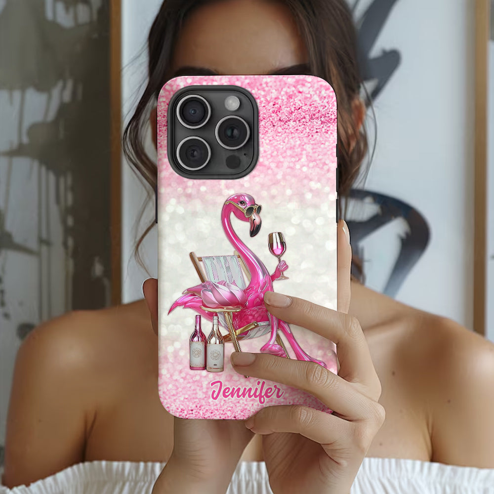 Sei ein Flamingo im Taubenschwarm – Personalisierte Handyhülle mit Flamingo-Vollbilddruck