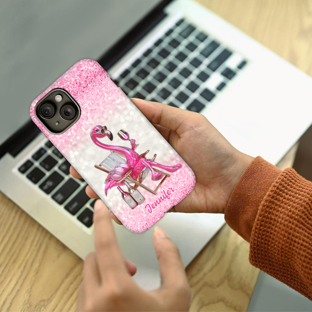 Sei ein Flamingo im Taubenschwarm – Personalisierte Handyhülle mit Flamingo-Vollbilddruck