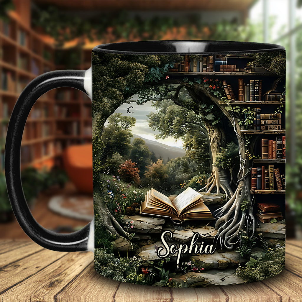 Just A Girl Who Loves Reading - Gift For Book Lovers - Personalized Book Accent Mug
