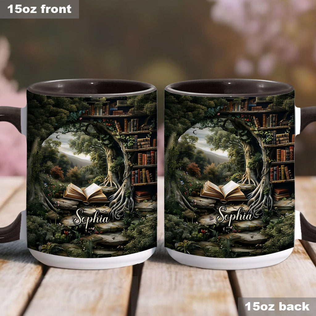 Just A Girl Who Loves Reading - Gift For Book Lovers - Personalized Book Accent Mug