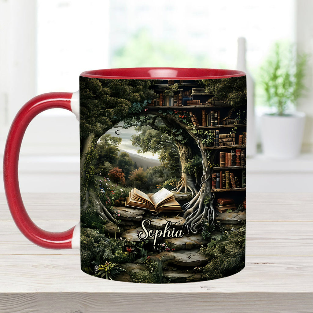 Just A Girl Who Loves Reading - Gift For Book Lovers - Personalized Book Accent Mug