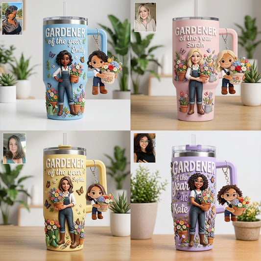 Gärtner des Jahres - Personalisierter Garten-Plüsch-Schlüsselanhänger
