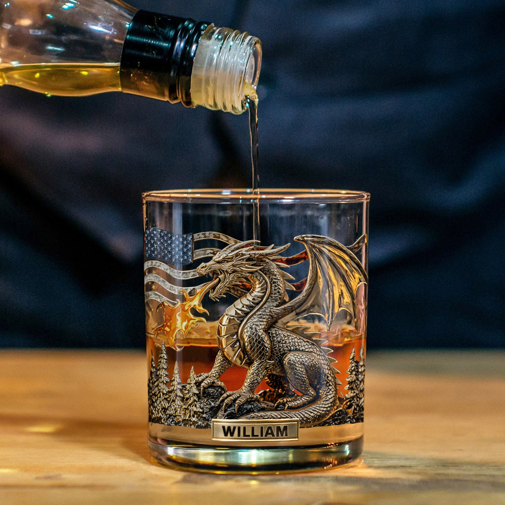 Cool Dragon - Personalized Dragon Whiskey Glass