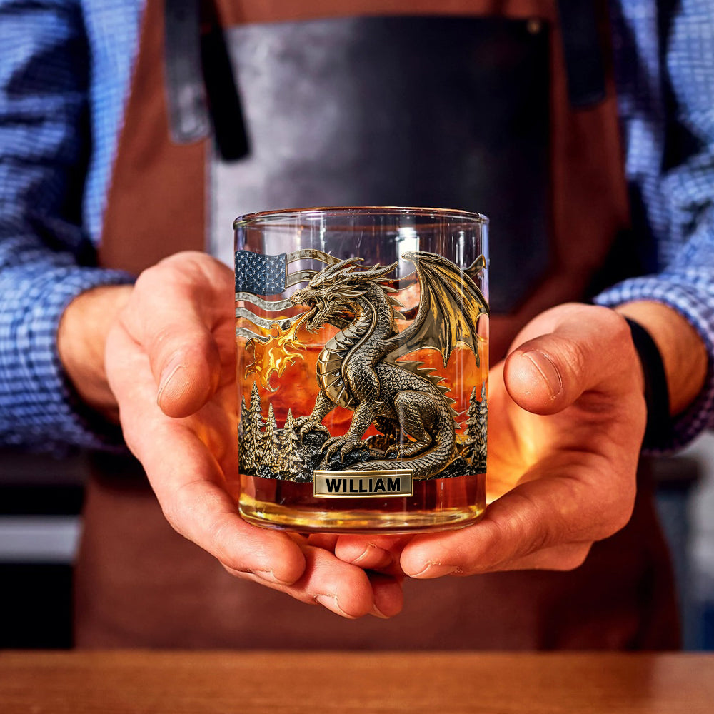 Cool Dragon - Personalized Dragon Whiskey Glass