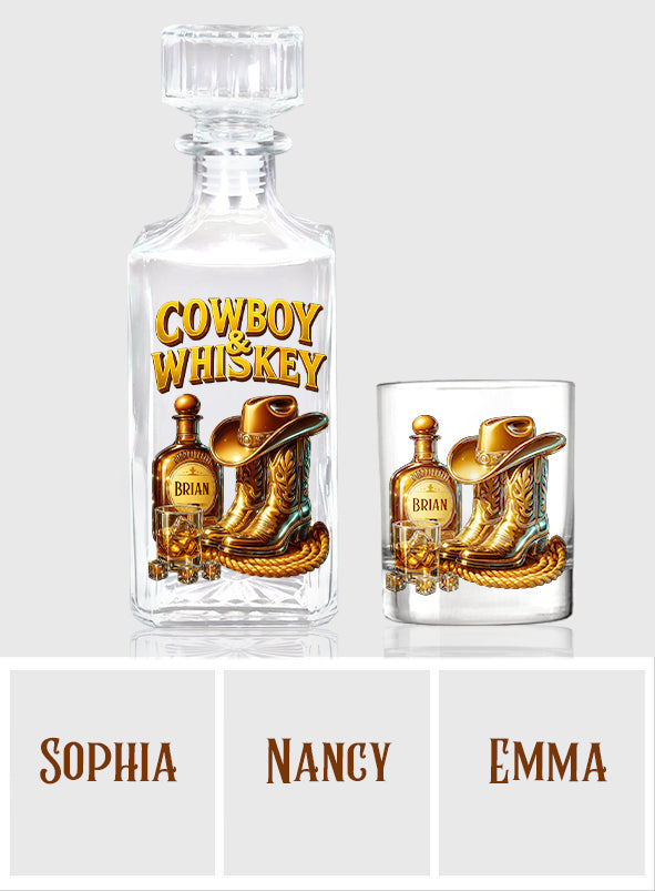 Cowboy & Whiskey - Personalized Whisky Whiskey Decanter Set