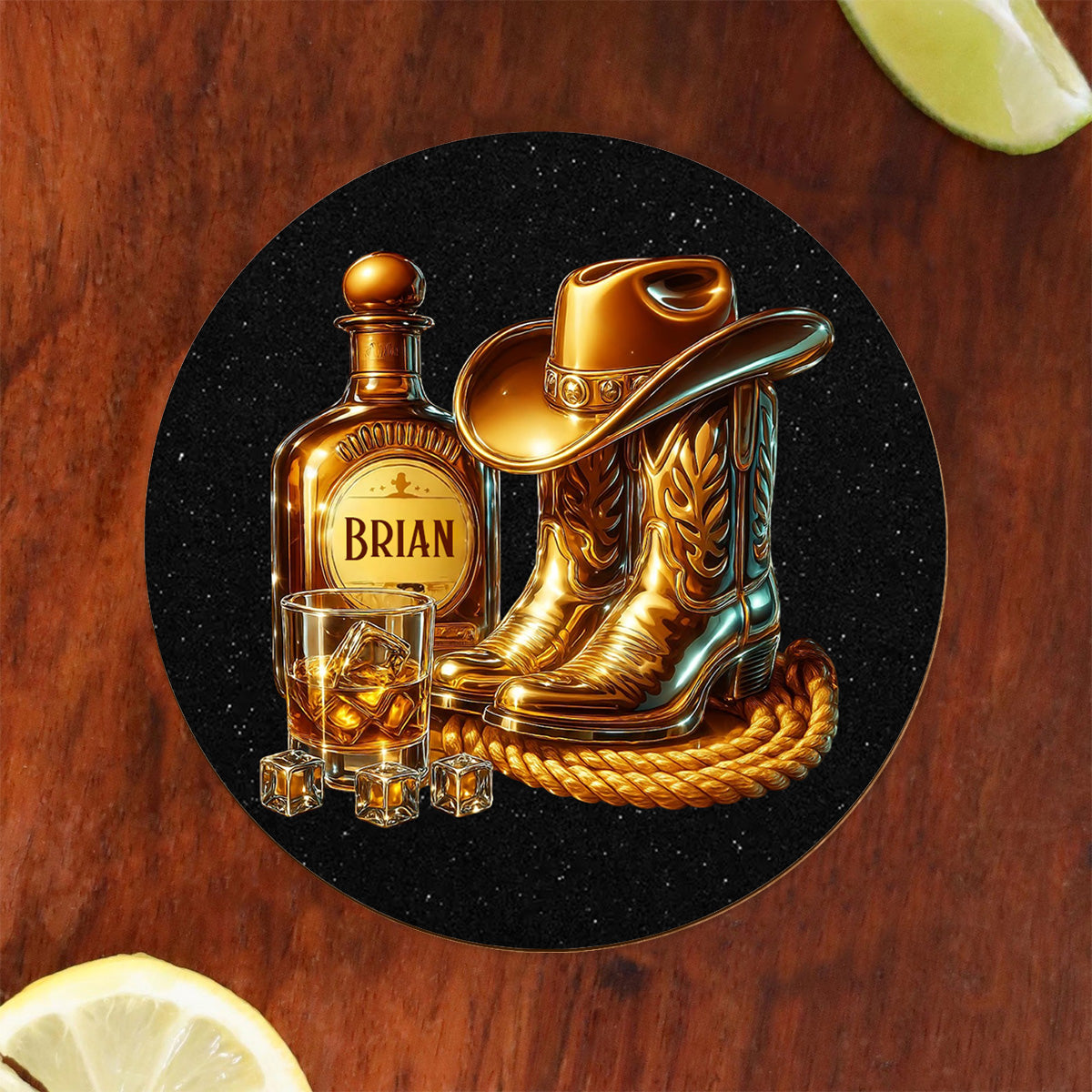 Cowboy Boots Hat - Personalized Whisky Whiskey Glass