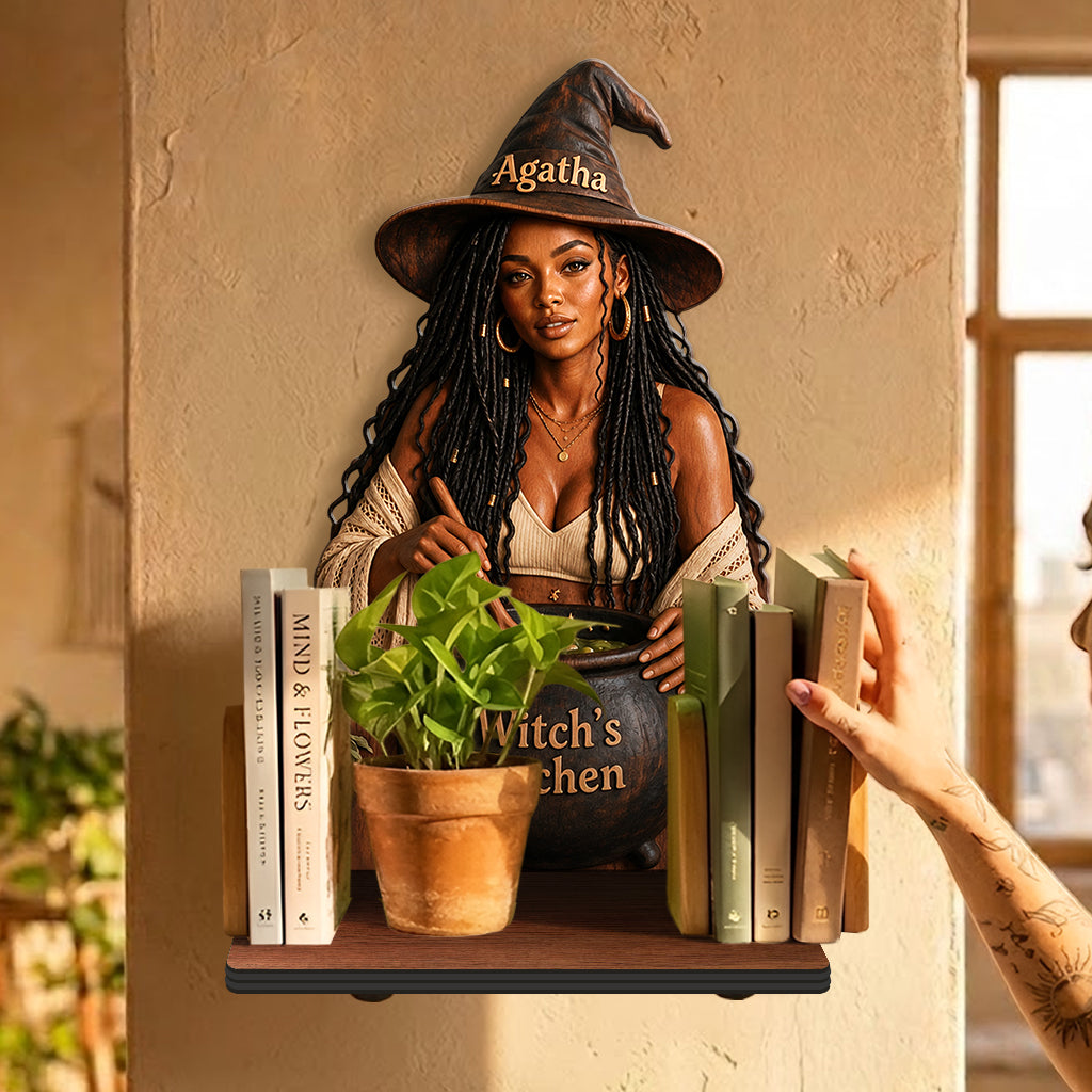 Witch's Kitchen - Personalized Witch Wooden Floating Shelf