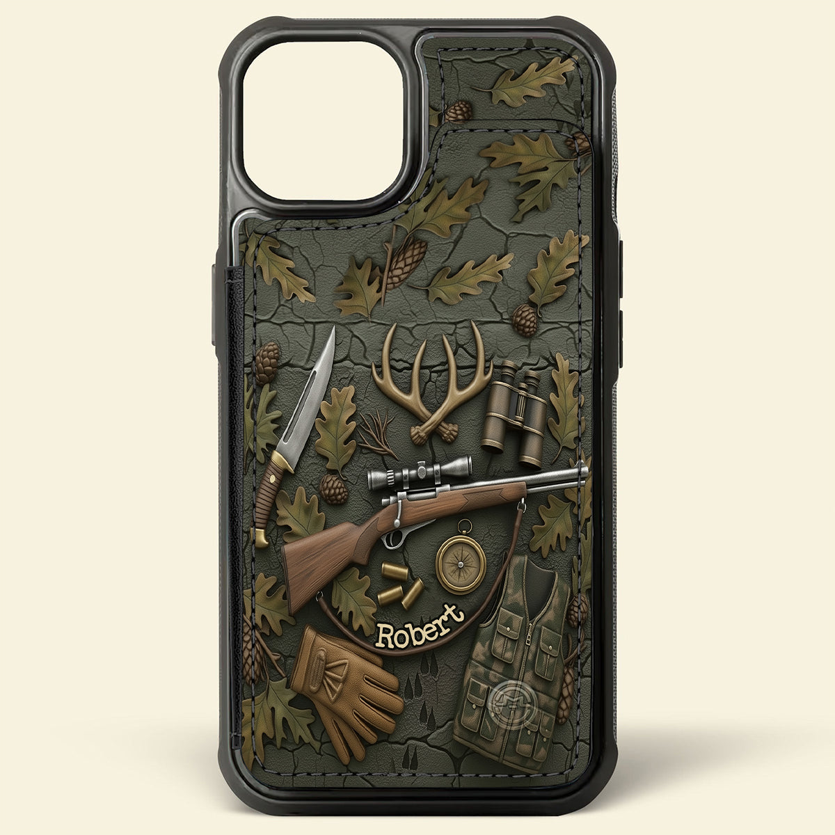 Passionné de chasse - Étui portefeuille de téléphone personnalisé sur le thème de la chasse, entièrement imprimé