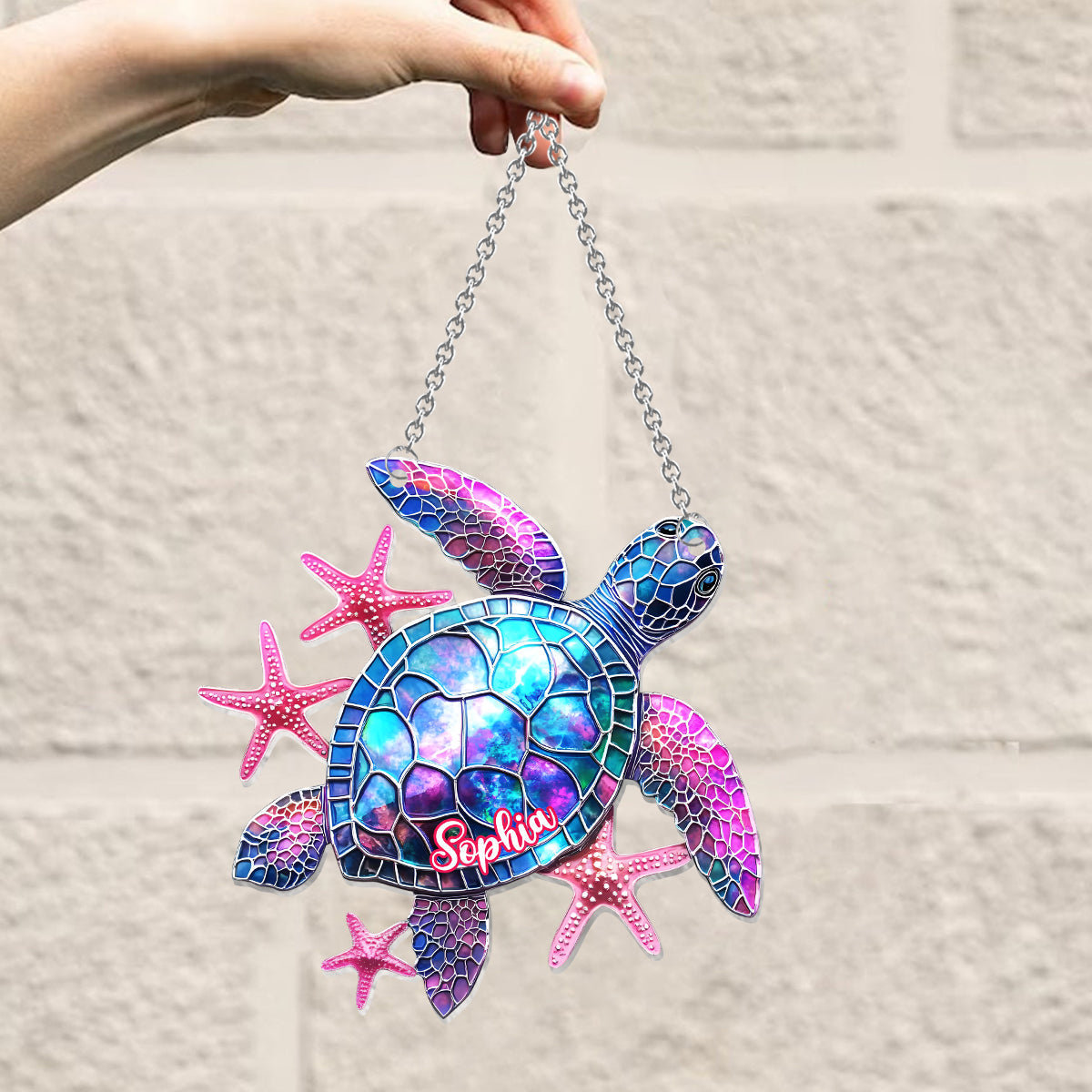 Love Turtle - Personalized Turtle Window Hanging Suncatcher Ornament