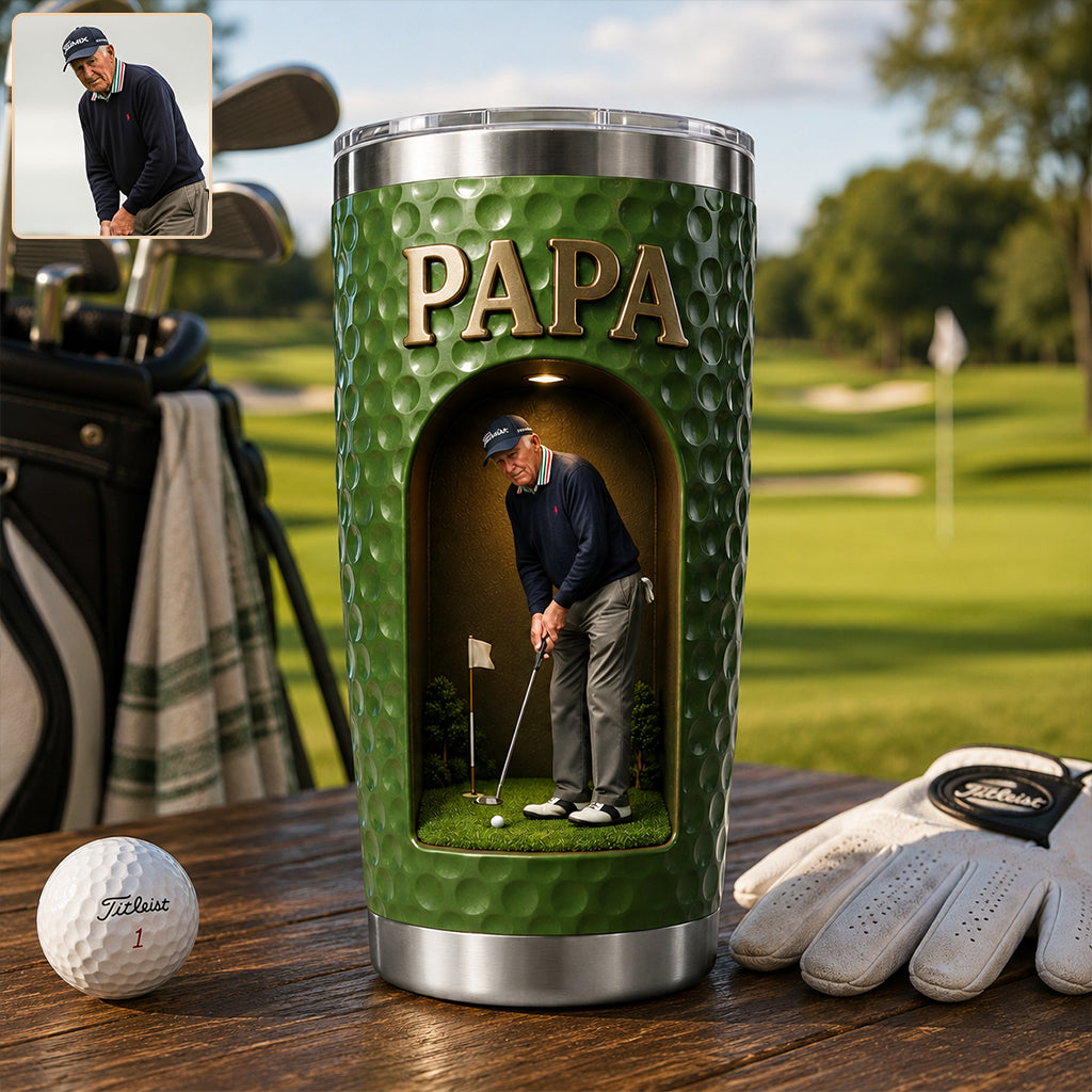 Any Photo Golf Man - Personalized Golf Tumbler