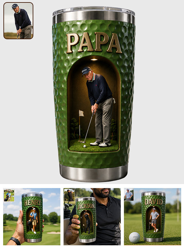 Any Photo Golf Man - Personalized Golf Tumbler