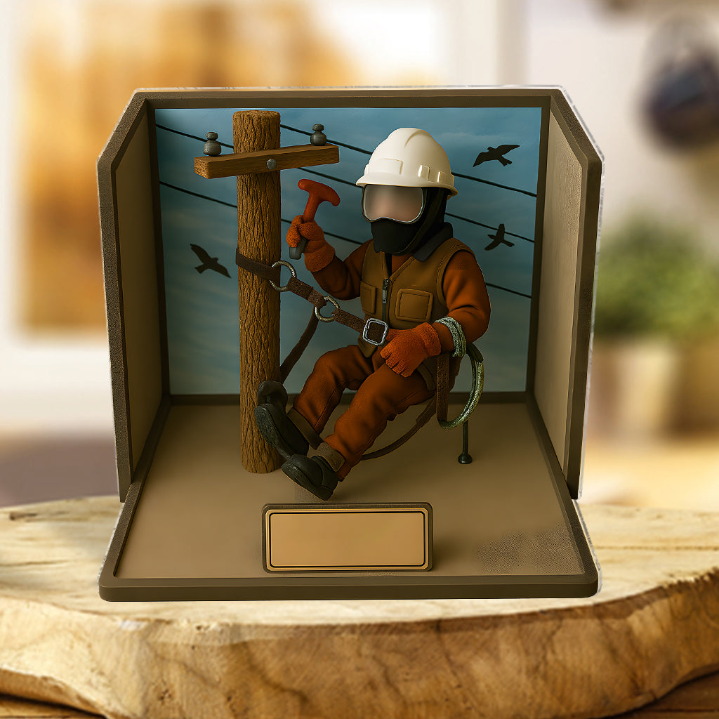 Cool Line Man - Personalized Lineman Custom Shaped Acrylic Plaque