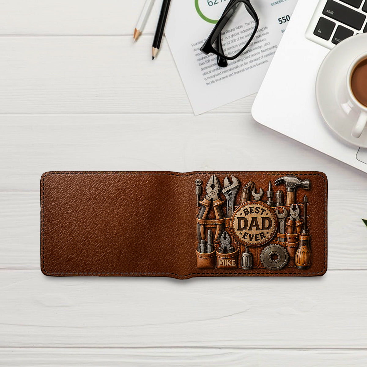 Personalisierte Lederbörse für Papa/Opa - Das perfekte Geschenk